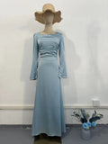 2024 New Hand-Drilled Woven Tape Design Long-Sleeved Fintry Dress