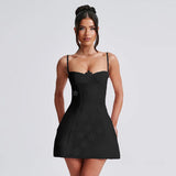 Summer 2025 New Fashion Dress Sexy Three-Dimensional Flower Suspension Dress DJPT