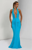 Women's Summer New Solid Color Hanging Neck Sleeveless Back Sexy Dress Woman DJPT