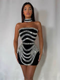 Niche Design Heavy Industry Nail Beads With Chest Banda Dress Party Dinner Dress Dress Dress