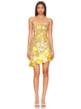 Australian Trendy Brand Three-Dimensional Affix Fairy Sexy Wrapped Breast Swing Dress