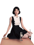 Luth's Same French Gold Muffled Small Black Dress Spring Temperament To Slim Up Thin Dress