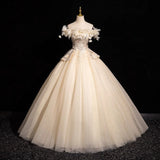 Temperament Champagne-Colored Shoulder-To-Night Dress Vocal Art Au Exams Canon Skirts Adult Dress Annual Conference Host