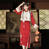 Xiang Snake Presents Rui Hanfu Women's Chinese Style Improve Han Element Mague Cheongsam Set X161