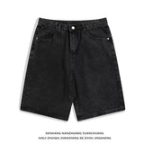 Vintage Loose Denim Shorts Men Harajuku Punk High-Waisted Denim Shorts Men's Loose Tide DJPT