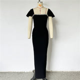 New Temperament Elegant Diamond Tender Tender Dress Party Party Party Dress
