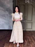 New Fashion Doll Lace Collar Splicing Broken Flower Repair Long Dress