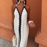 Women's Summer Hanging Neck-Loose Sexy Dress Simple Fashion Bump Dress