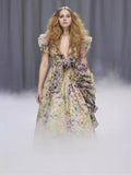 Australian Minority V-Leading Flying Sleeves Of The Same Holiday Wind Bow Bow Waist Dress Dress Dress Woman