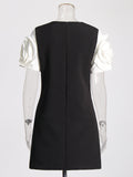 Famous Style Dress 2025 Summer New Round Collar Three-Dimensional Flowers Solid Dress Woman