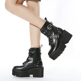 And Winter New Thick-Bottomed Thick High-Heeled Fashion Nightclub In Front Of The Metal Side Buckle Short Boots Children High Quality Shoes