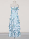 Retro Sexy Brothic Dress 2025 Spring And Summer New Three-Dimensional Flower Embroidered Lotus Leaf Side Light Luxury Dress