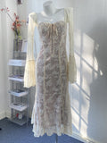 French Lace Dress Sexy Horn Sleeve Dress Babes Design Fish Bone A Skirt Dress HZ0628