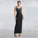 Women's Clothing 2024 New Body-Drilling Bandage Skirt Light Luxury Fashion Party Bandage Dress