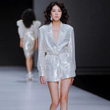 Red High-End Dinner Party Queen Fan Children Suit Super Flashy Eye-Catching Street High-End Coat Woman
