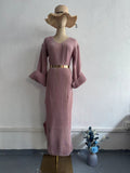 And Winter Knitting Jacket New Fashion Style V-Neck Long Repair Dress