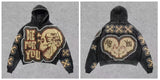 Fashion Vintage Skull Print Hoodie Y2k Couple Street Hoodie DJPT