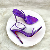 Word With Simple Sandals 12CM High Heel Sexy Fashion Large-Size Men's And Women's Backstring Shoes High Quality Shoes