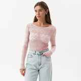 Women's Autumn And Winter Lace Skin Foundation Casual Elegant Top Bottom DJPT