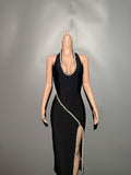 Element Hanging Neck Elastic Banding Dress Dinner Light Luxury High-End Evening Dress