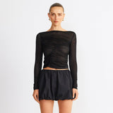 Women's 2024 Summer New Solid Color Mesh Perspective To Repair The Exposed Umbilose Top DJPT