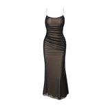 Autumn 2025 New Famous Style Sexy Repair Net Shrinks And Gold-Meared Dresses DJPT