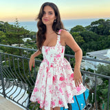 Body-Repair Party Dress With A Word-Letters To Receive Waist Sling Skirt Broken Roses