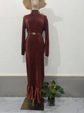 Eastern Muslims 2025 Autumn New Folding Dress Retro A Dress