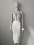 Solid Temperament Palette With Bra Strap Dress Sexy Diamond Party Dress Dress