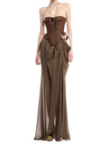 Thoracic Fish Bone Dress Tied With Waste Soil Breeze Niche Design Thin Temperament Dress Dress HZ0628