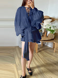 Dress 2025 Spring And Summer New Loose Long-Sleeved Sexy T-Shirt With Ribbon Dress Woman