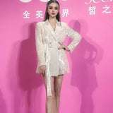 Red High-End Dinner Party Queen Fan Children Suit Super Flashy Eye-Catching Street High-End Coat Woman