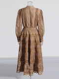Court Retro Style 2025 Summer New Round-Neck Lantern Sleeve Shirt Plaster With Half-Dress Suit Woman