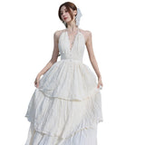 Design Sense Niche Sleeveless Hanging Neck Dress Fairy Summer Seaside Holiday Dress