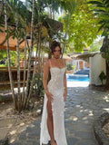 Three-Dimensional Flower Sling Dress Woman 2025 Summer New Waist Thin Design Feel Open Long Dress