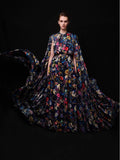 2025 Autumn New Round Collar Cloak Dress Design Waist Long Dress Dress Woman