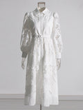 Elegant Temperament Style Dress 2025 Spring New Heavy Industry Embroidered Lantern Sleeve With Dress Dress Woman