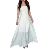 2024 New Female Decoration Height Waist Simple Temperament High-Grade Breast-Smear Lightweight Dress