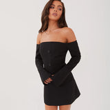 Summer 2025 New Fashion Style Style Style Style Repair Shoulder Bag Cover Long-Sleeved Ass Dress Dress Woman DJPT