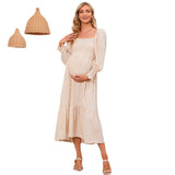 2025 New Spring Pregnant Woman Chiffon Dress Small Broken Floral Dress Maternity