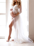 Spring And Summer Pregnant Women Swing Lace Mesh Dress Dress Maternity