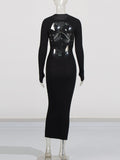 Temperament Sexy Elegant Style Dress 2025 Summer New Round Collar Hollow Design High-Sensing Knitwear Dress Woman