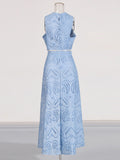 Holiday Wind 2025 New Round Collarless Bare Waist Vest High Waist Half-Dress Embroidered Two Sets Of Women