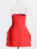 Temperament Style Dress 2025 Summer New Three-Dimensional Rose Splicing Heavy Industry Bra Dress Woman