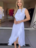 Summer New Fashion Collar Body Belt To Close The Waist Wood Ear Long Skirt