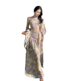 Long Sweet Hottie Beach Dress Women's Broken Flower Dress Sanya Thailand Seaside Holiday Dress Summer