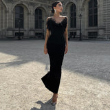 Braided Tat-Carnated Feathers Elegant Tight-Bossed Party Party Dress Dress
