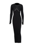 Temperament Sexy Elegant Style Dress 2025 Summer New Round Collar Hollow Design High-Sensing Knitwear Dress Woman