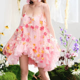 Gentle And Gradient Handmade Flowers Suspension Beautiful Dresses Women's Holiday Dresses