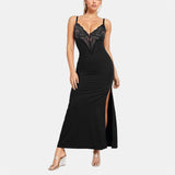 Sling Lace Dress Black Dress With Built-In Body Shaping HZ0628